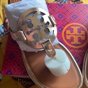 BRAND NEW TORY BURCH MILLER ROSE GOLD SANDALS